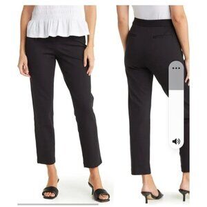 Essential Ponte Black Pants Business Causal Elastic Waist Size S Modern